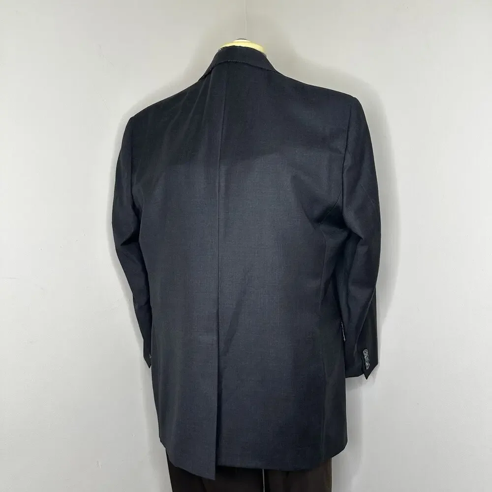 44R Blazer Gray Wool 2 Button Mens 2XL 48